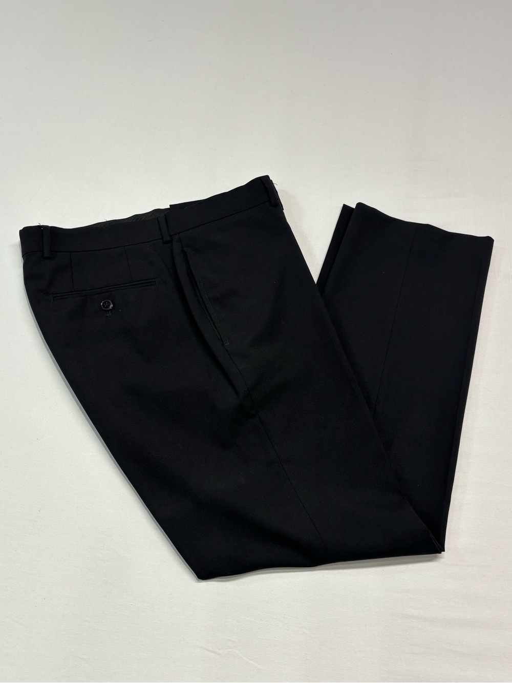 Calvin Klein Men's Black Flat Front Wool Blend Dress Pants Slacks 34x30 - 421